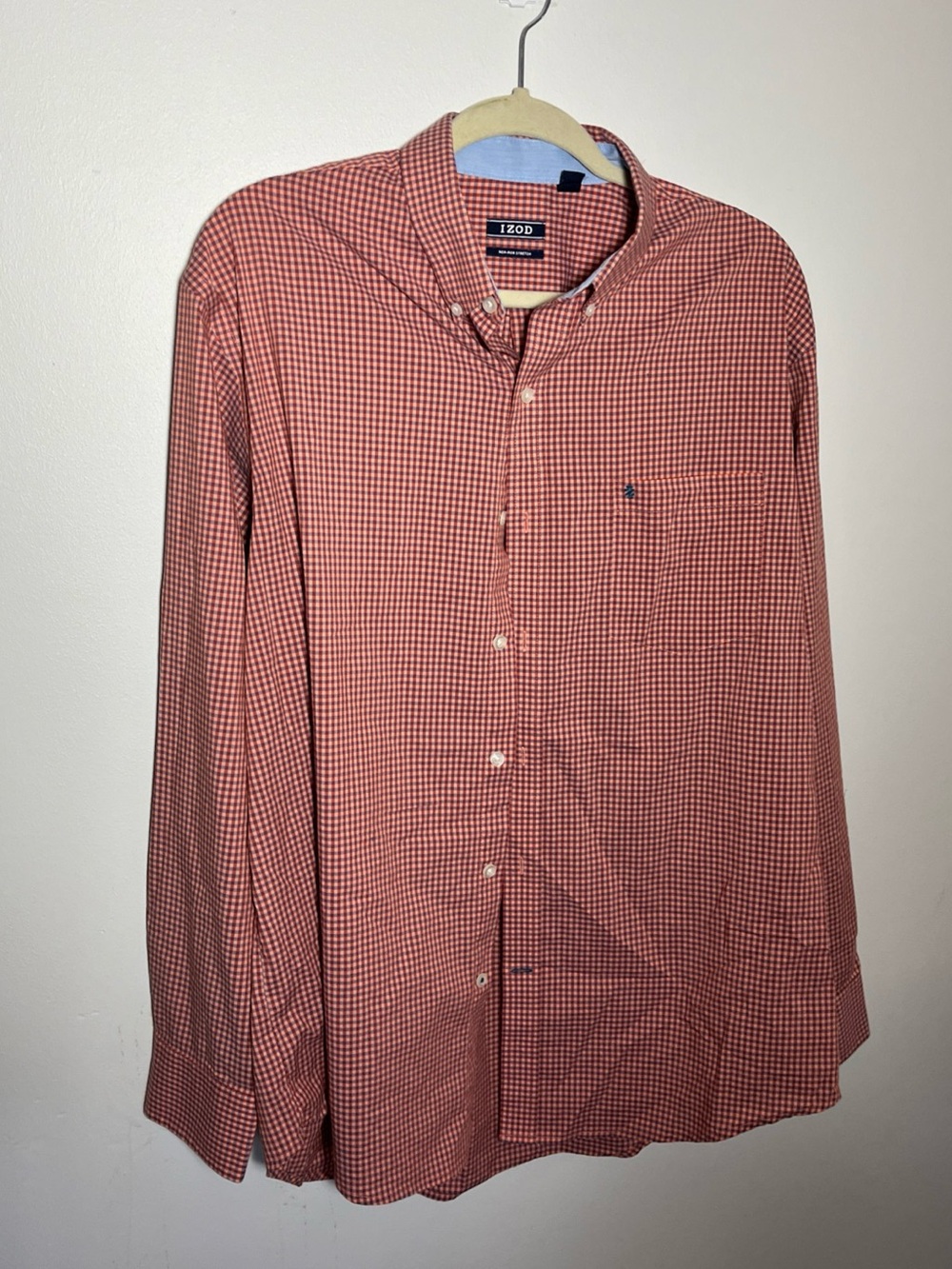 Izod Red Gingham Long-Sleeve Button-Down Shirt